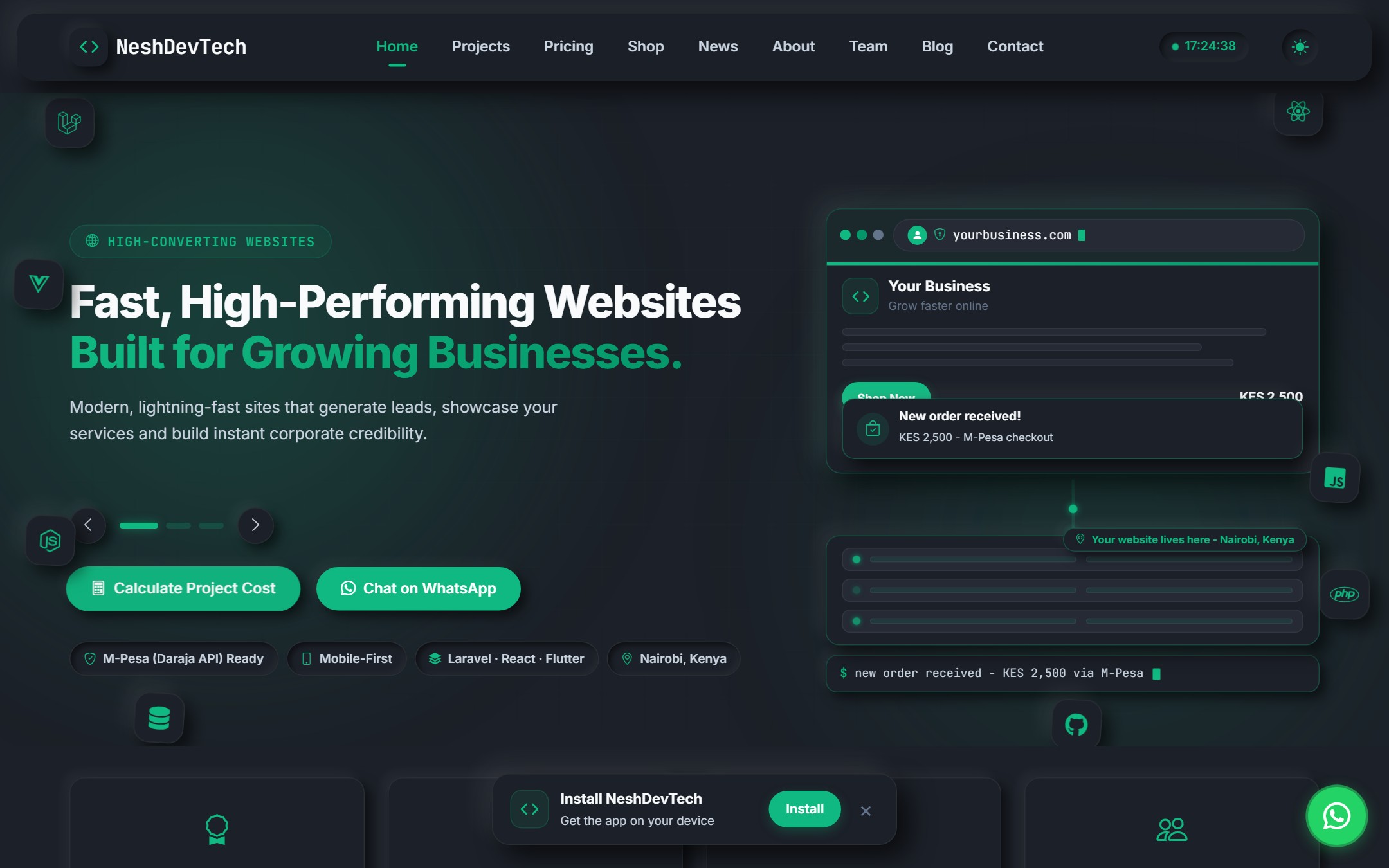 Emmanuel Munene Developer Portfolio & Shop